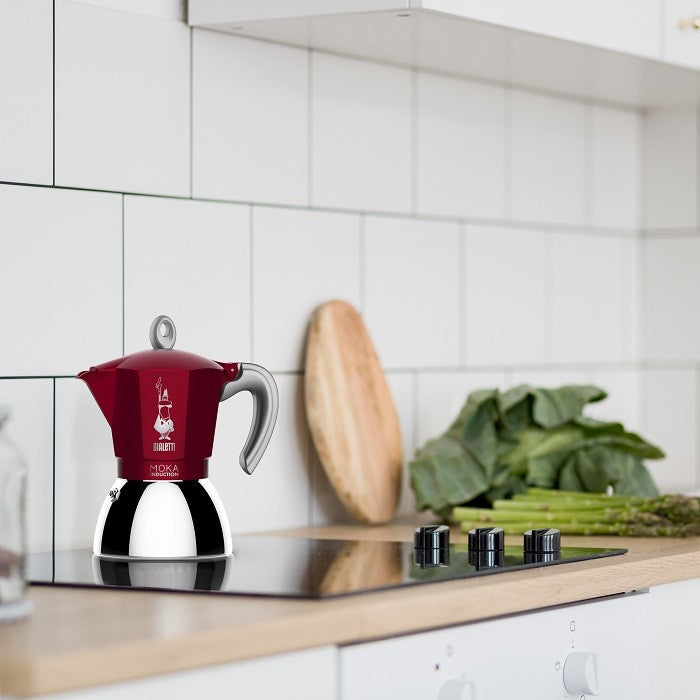 Moka Induction Coffee Maker, 6 Cup – Red