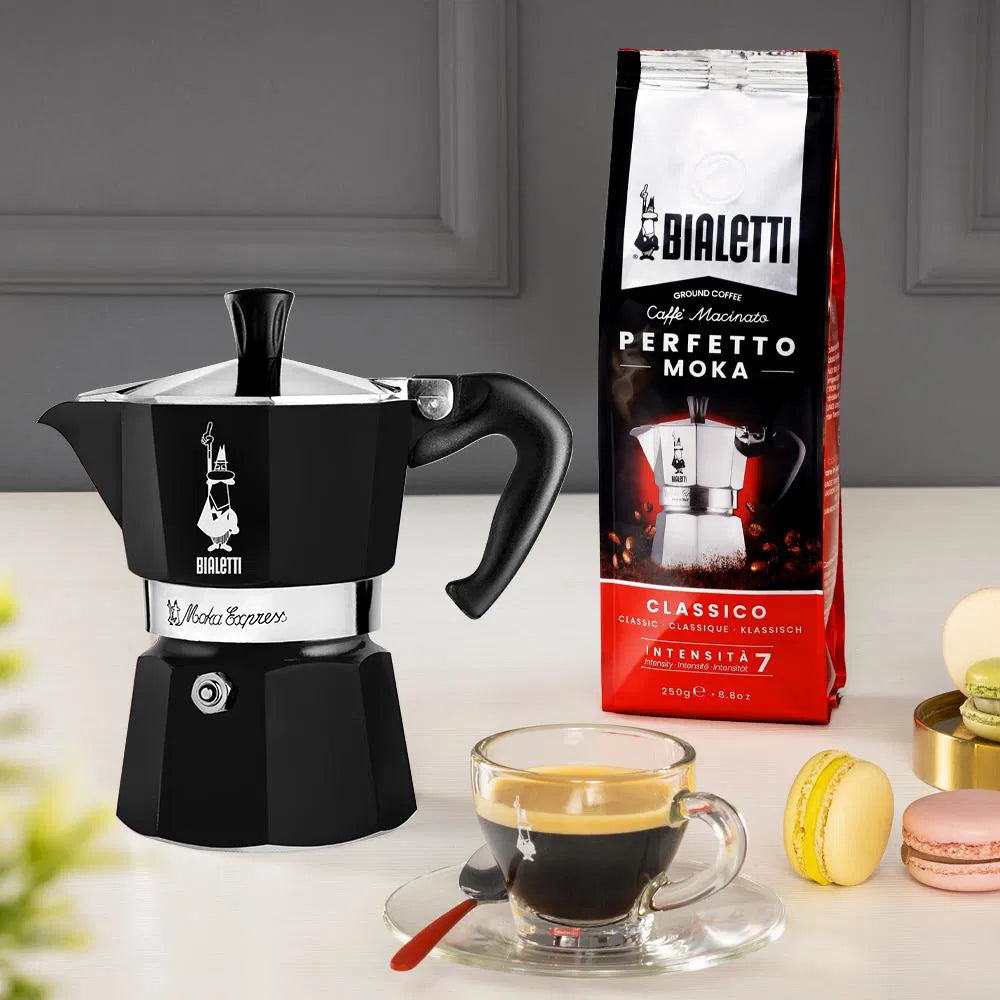 Moka Express Coffee Maker, 3 Cup – Black