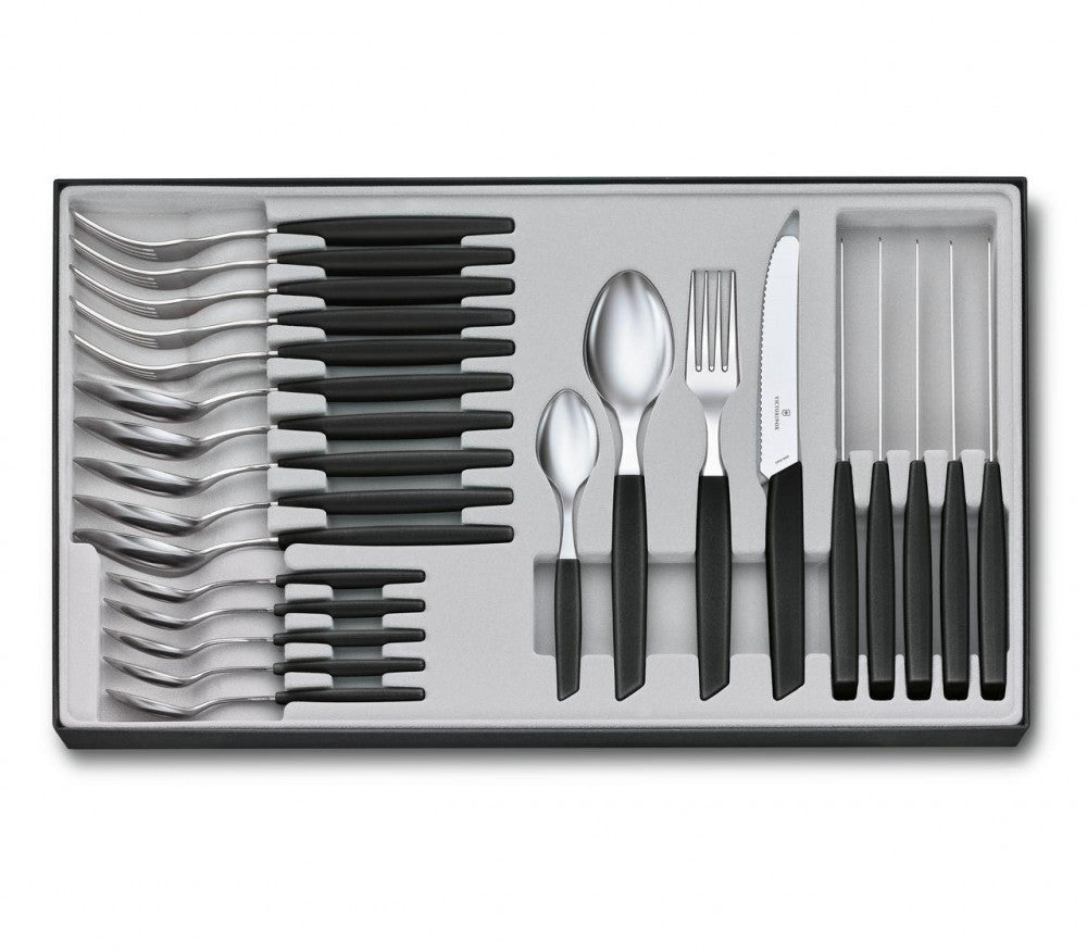 Swiss Modern Cutlery Set 24 Pieces – Black